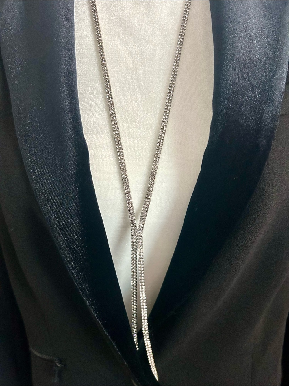 Silver Crystal Necklace - Elegant Drop Design
